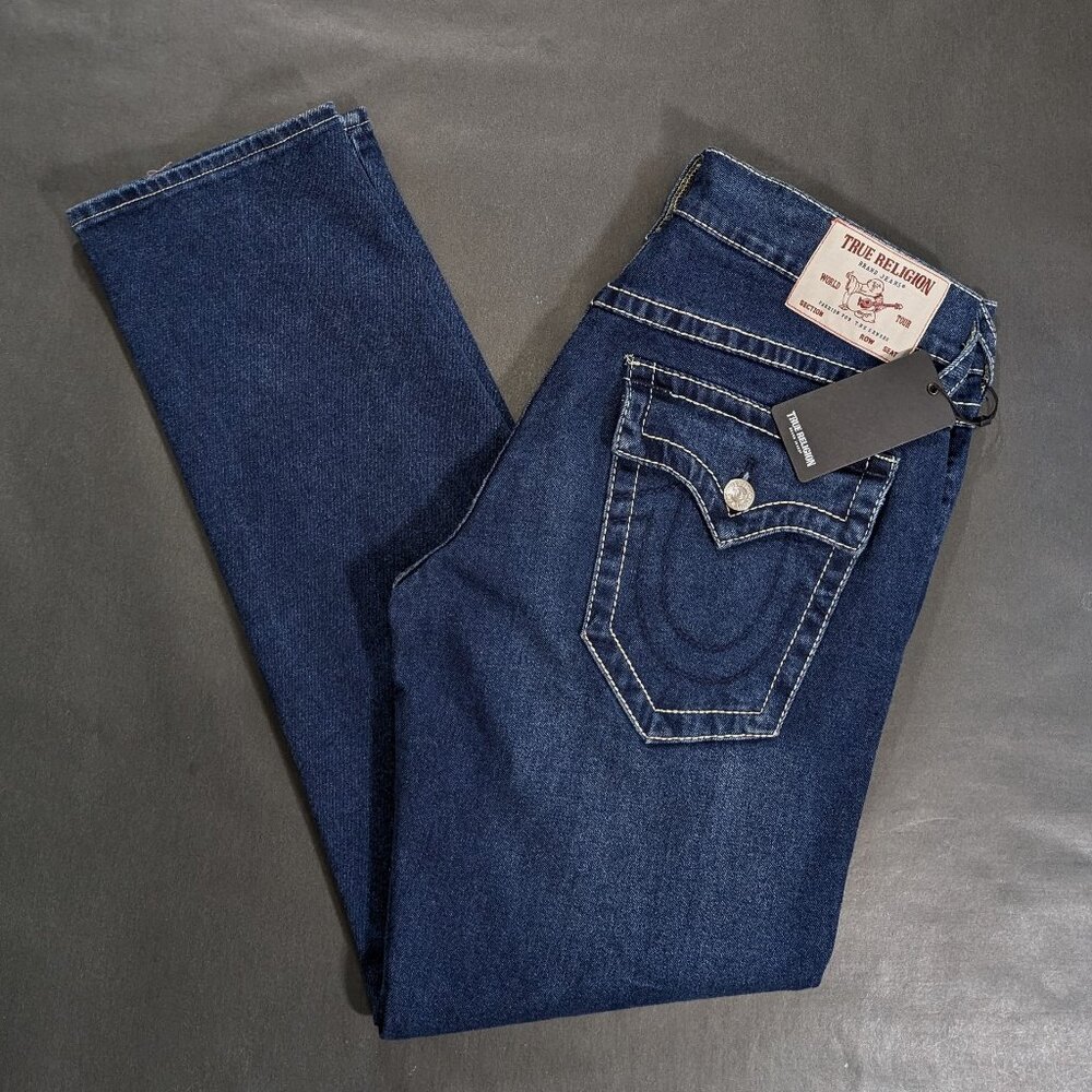 True Religion Geno Flap Relaxed Slim Jeans Men’s 34 34x32 Lagoon Wash